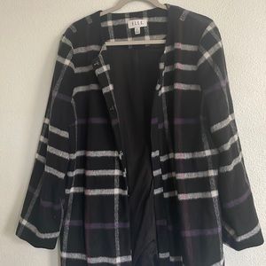 Elle XL Purple Plaid Coat